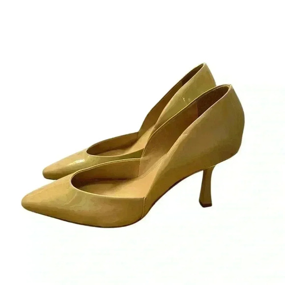 Vince Camuto Karala Beige Leather Mid Heel Pointed Toe Pump Choose 9.5M - Picture 6 of 9